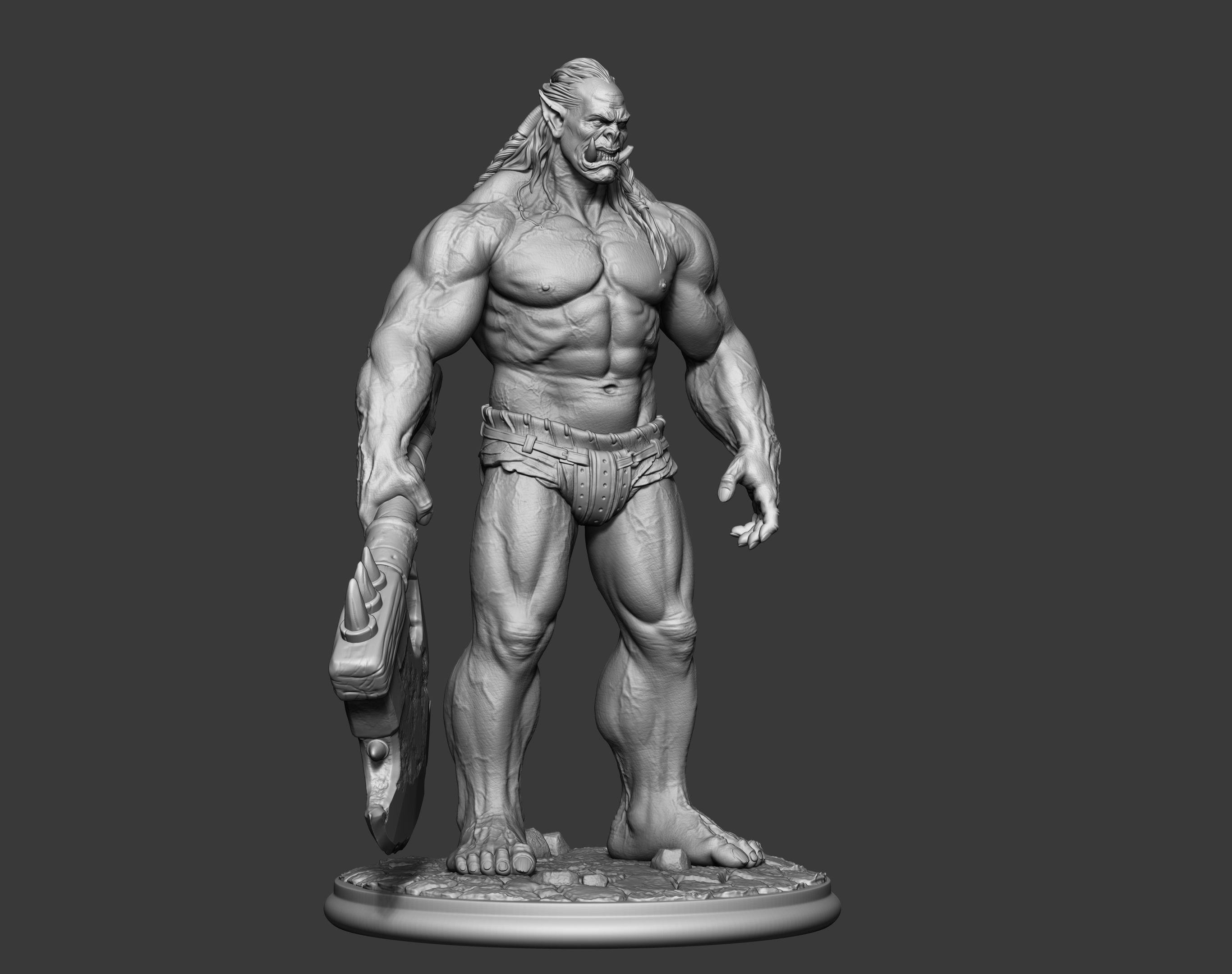 Orc miniature 3D print model_8