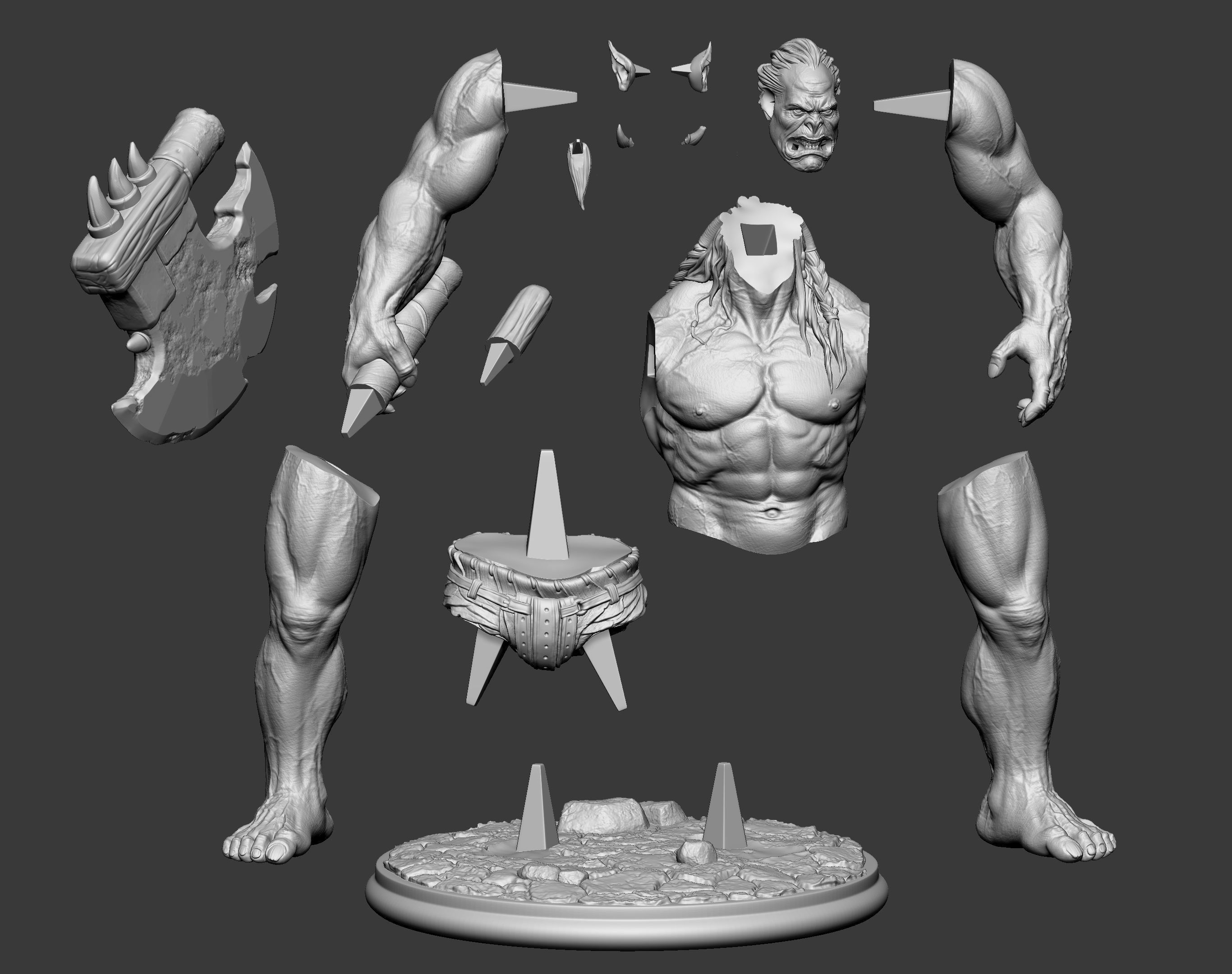 Orc miniature 3D print model_9