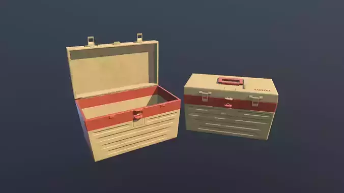 Retro Box Animated PBR Low-poly 3D model