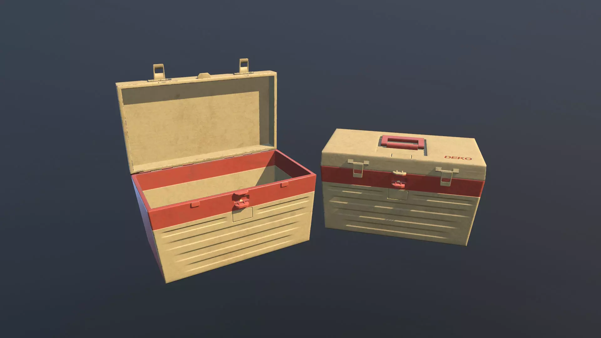 Retro Box Animated PBR Low-poly 3D model_0