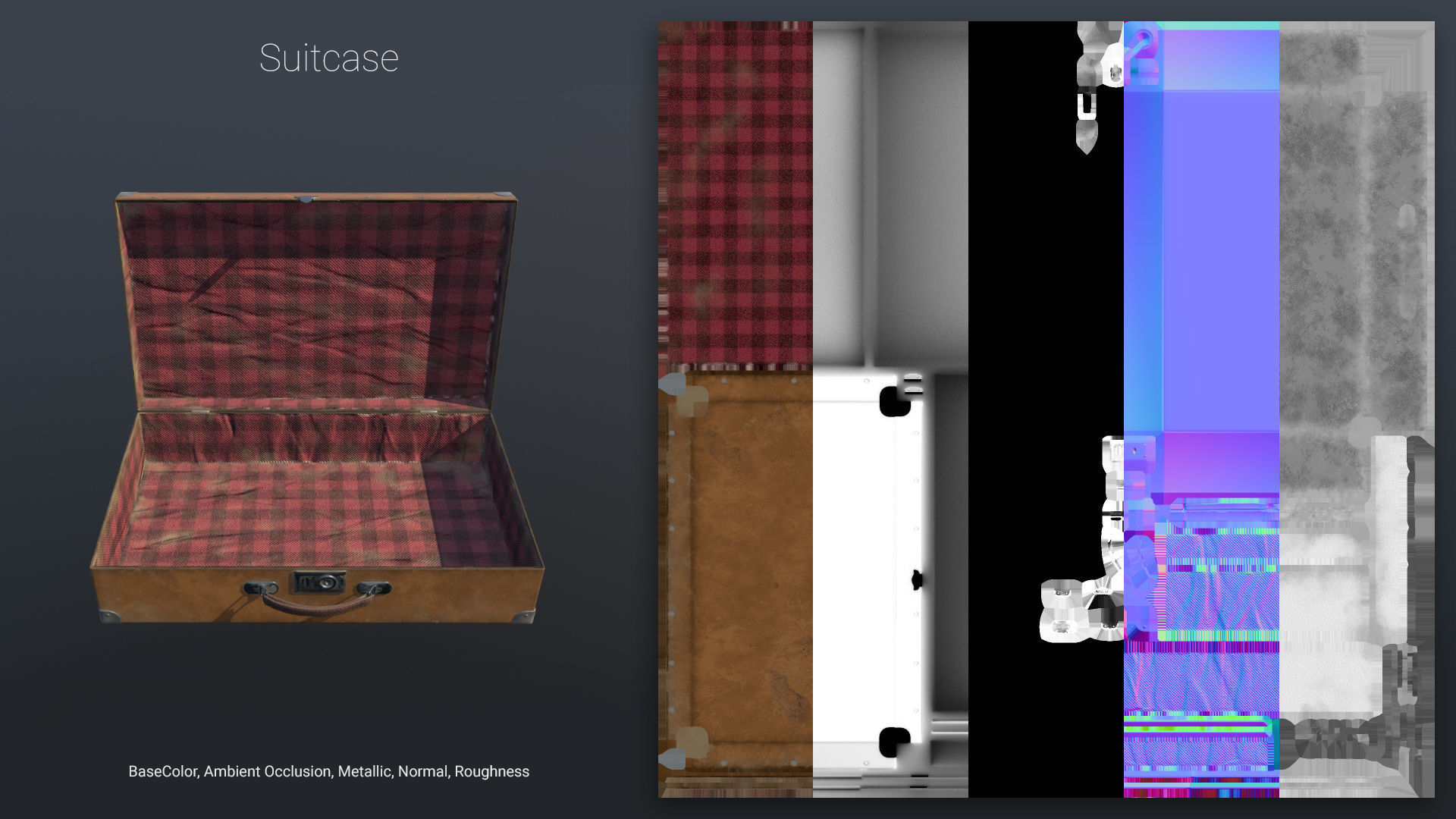 Suitcase Animated PBR Low-poly 3D model_3