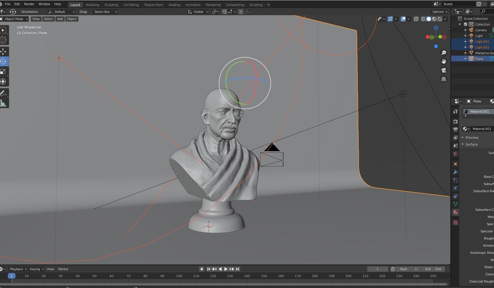 Mahatma Gandhi Statue 3D print model_4