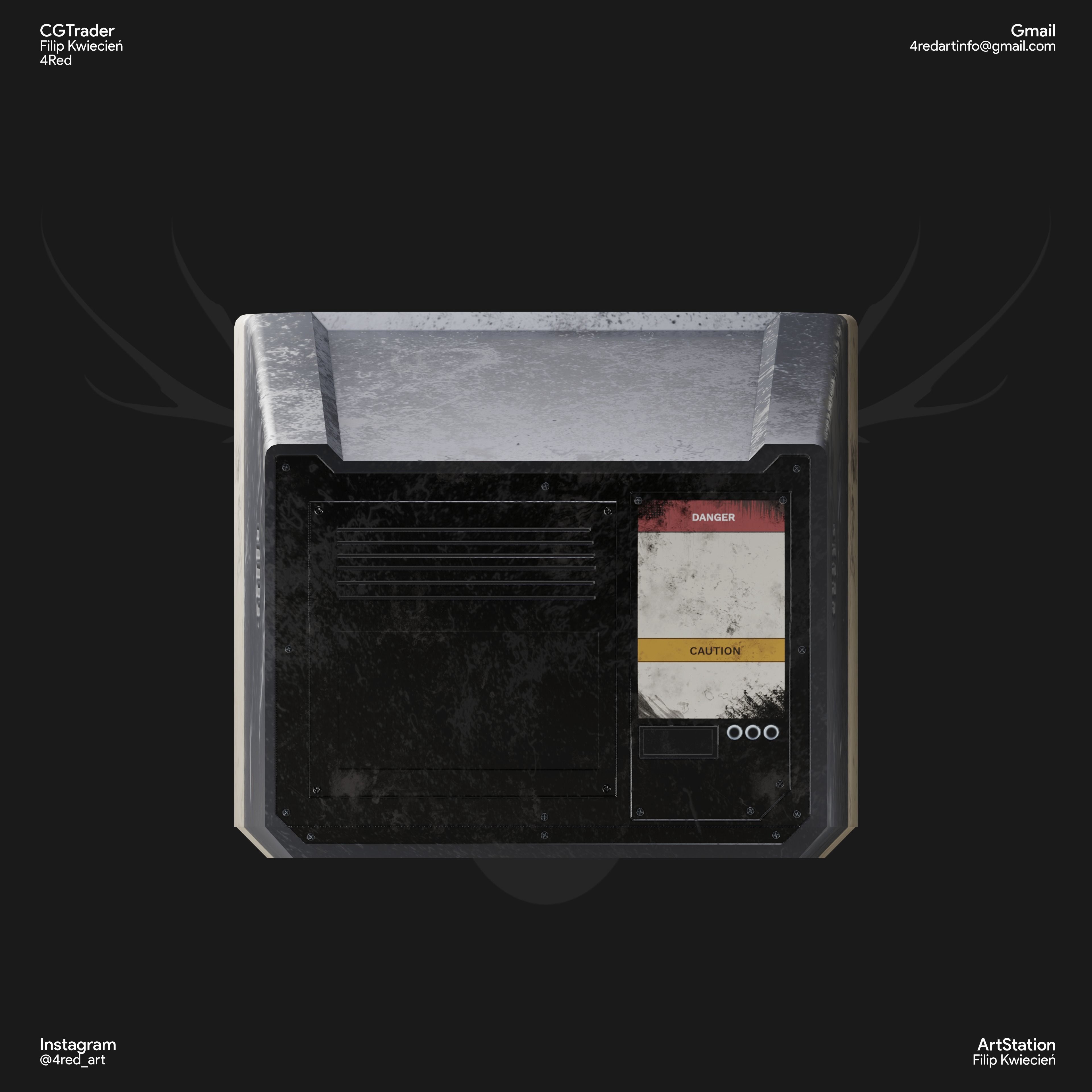 Old Tv Low-poly 3D model_6