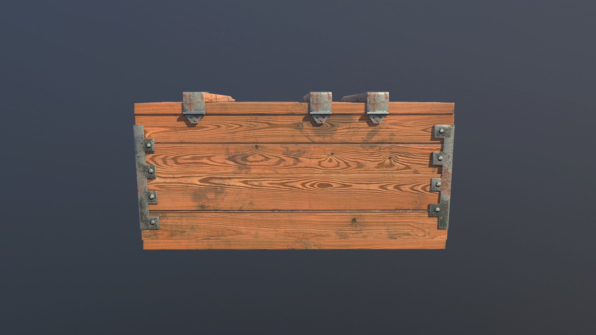 Wooden Box Animated PBR Low-poly 3D model_2