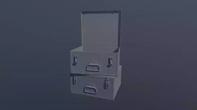 Military Box Animated PBR Low-poly 3D model