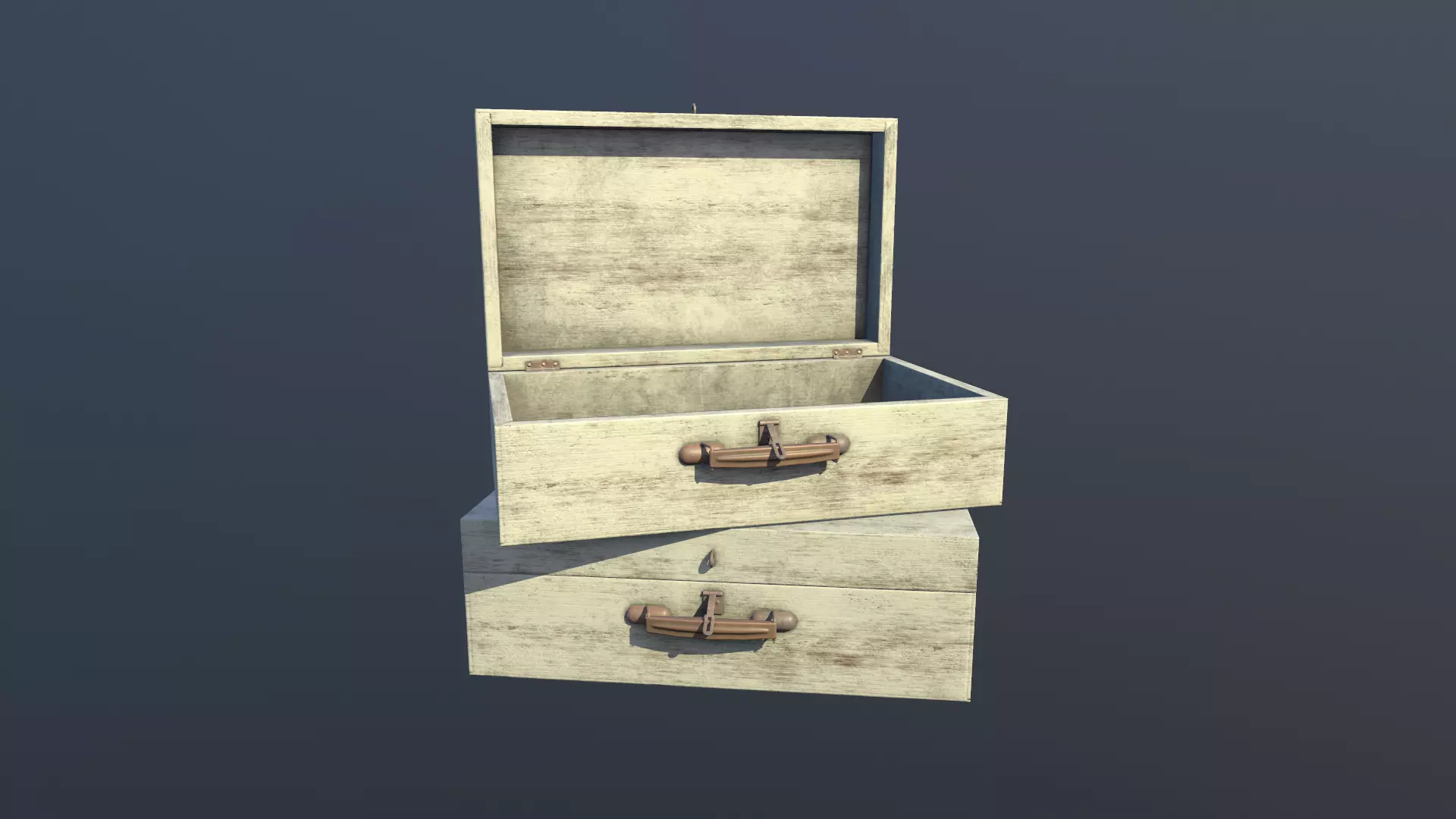 Wooden Case Animated PBR Low-poly 3D model_0