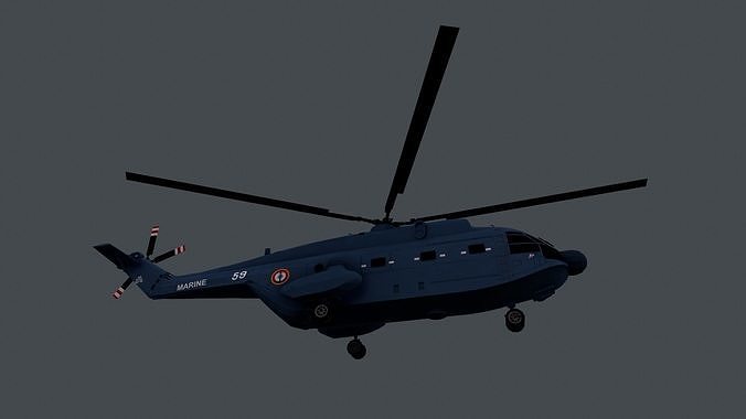 Lowpoly  SA 321 Super Frelon Low-poly 3D model