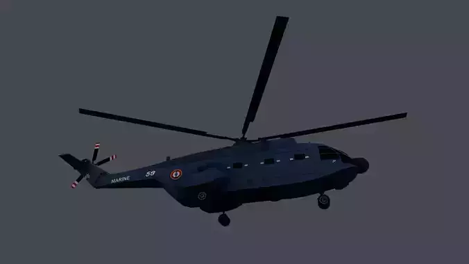 Lowpoly  SA 321 Super Frelon Low-poly 3D model