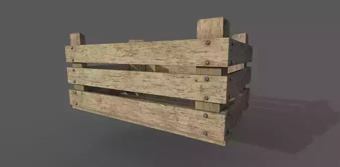 Wood Box Low-poly 3D model