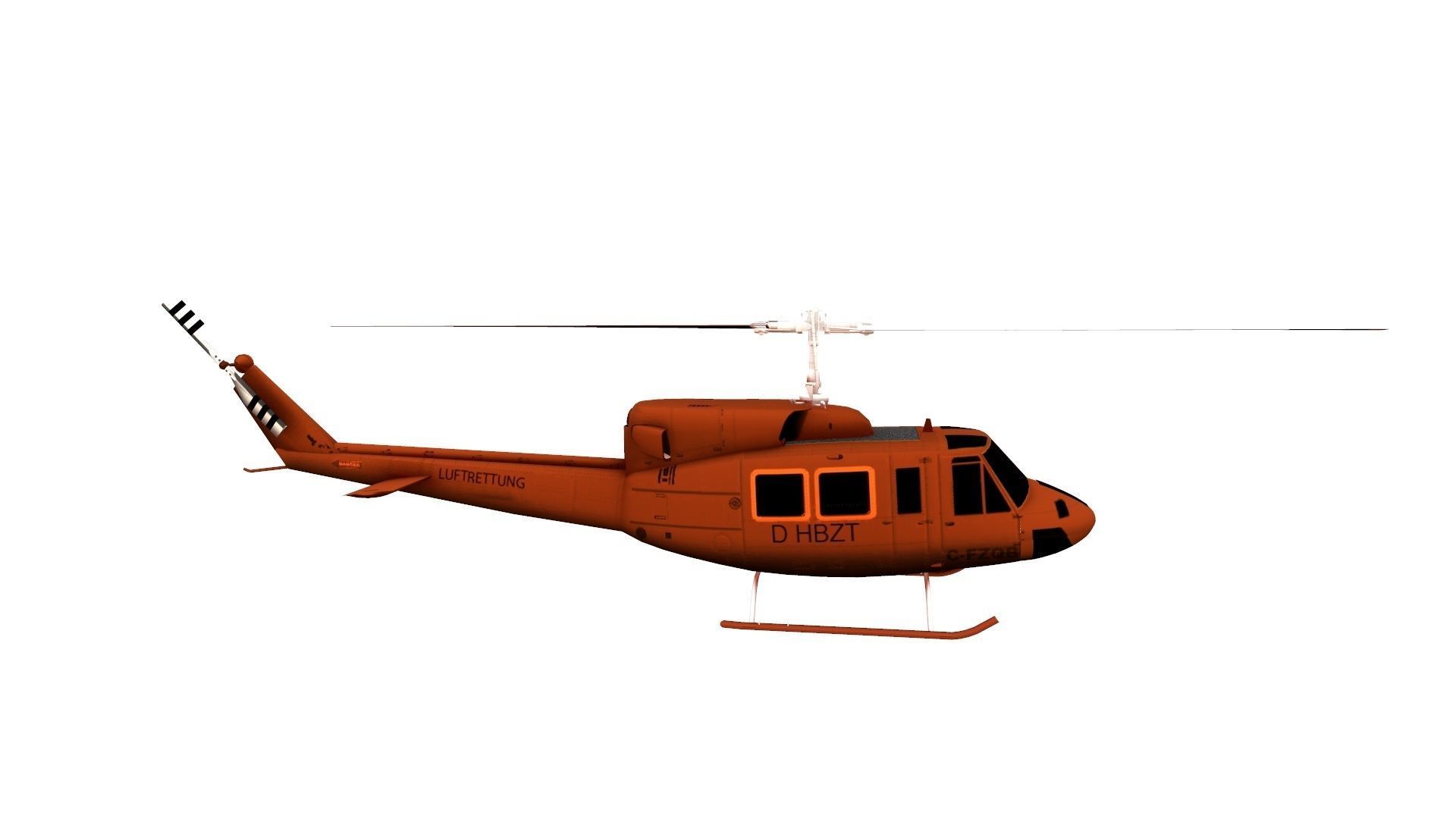 Lowpoly Bell UH-1N Twin Huey Low-poly 3D model_5