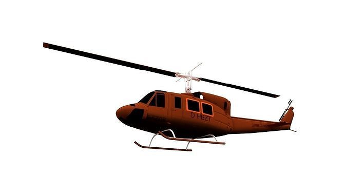Lowpoly Bell UH-1N Twin Huey Low-poly 3D model
