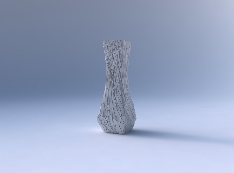 Vase larger opening rectangle with chaos plates 3D print model_4