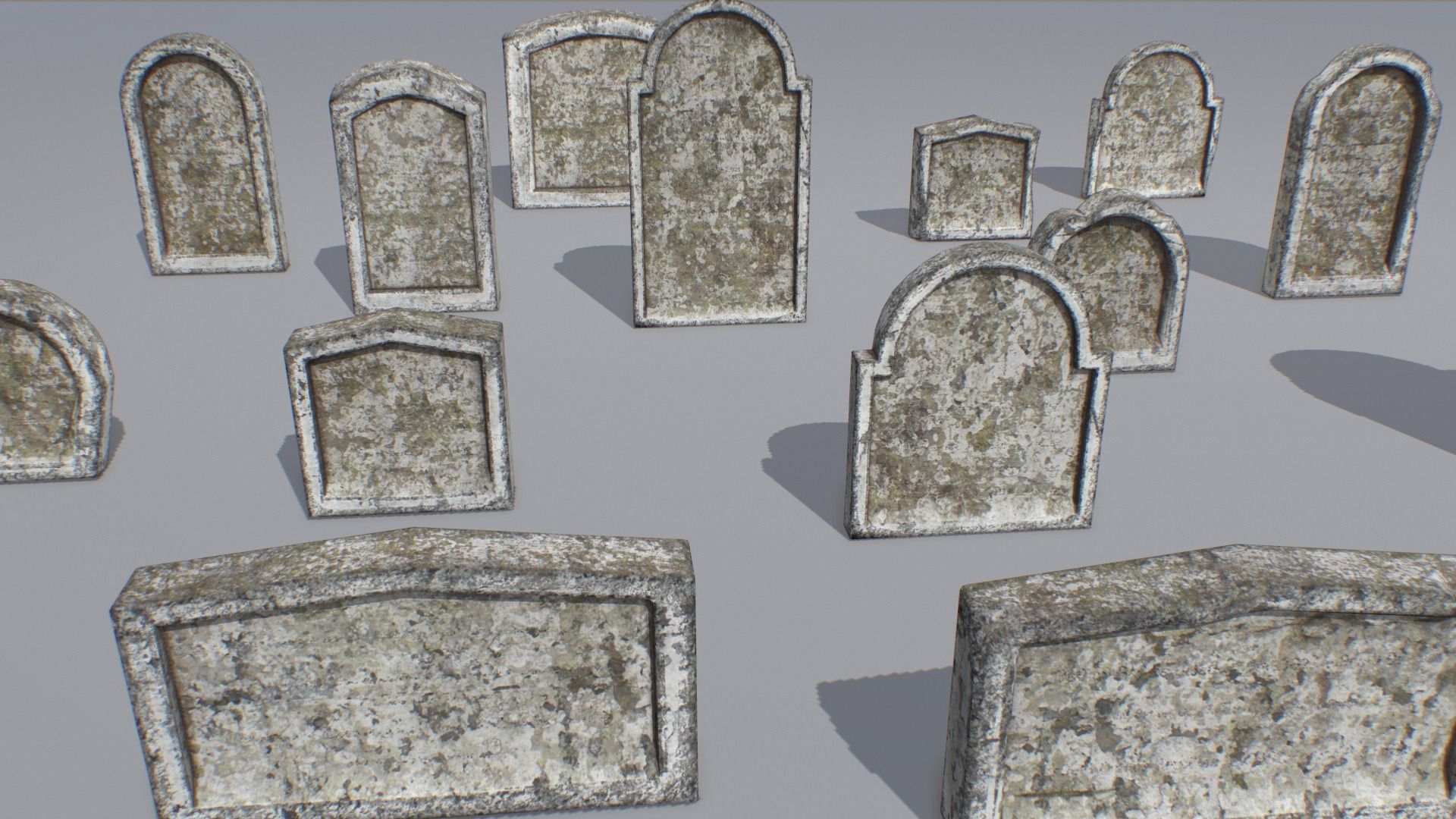 Gravestones pack 9 Low-poly 3D model_5