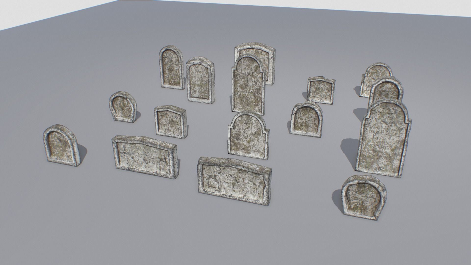 Gravestones pack 9 Low-poly 3D model_3