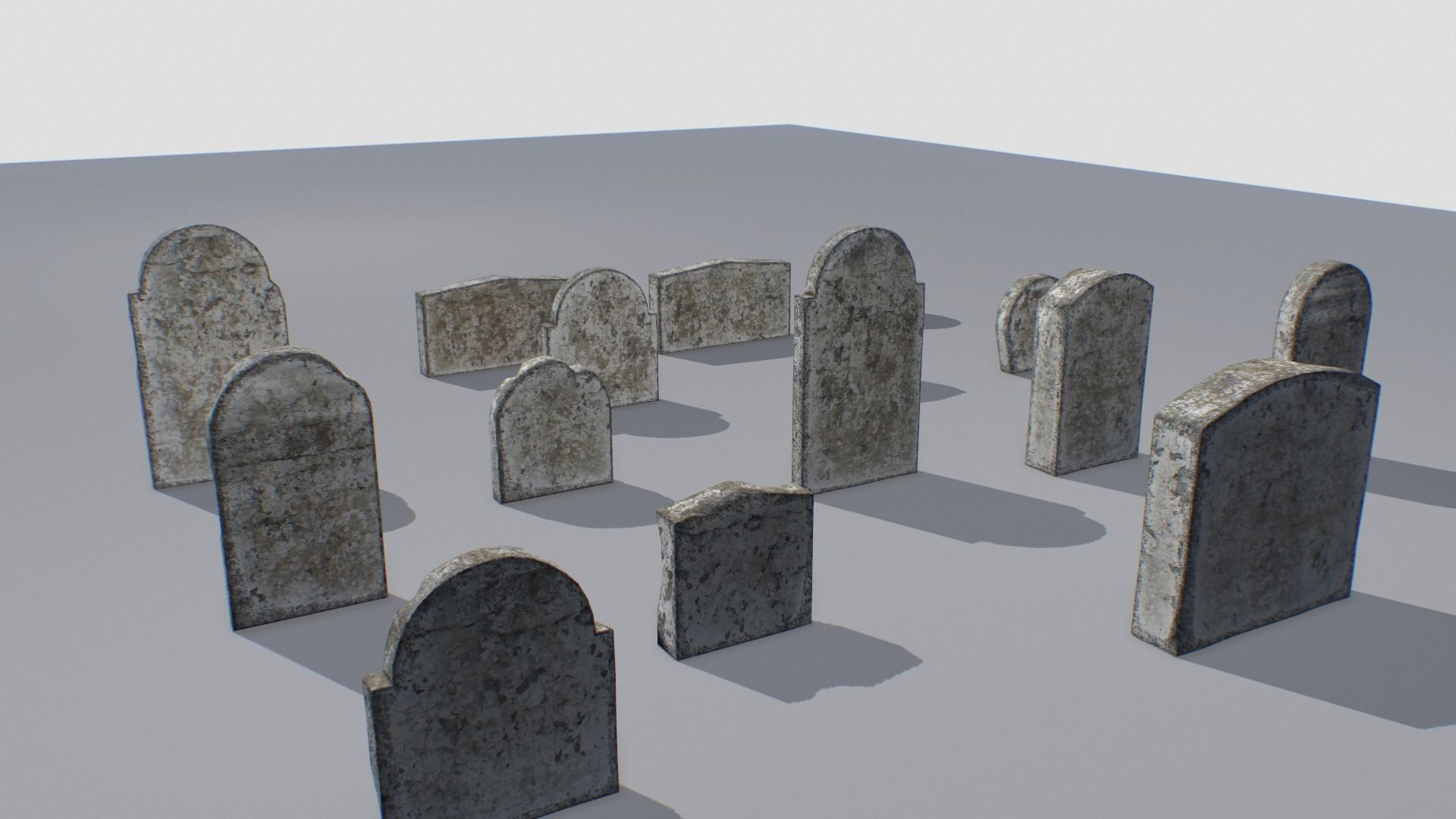 Gravestones pack 9 Low-poly 3D model_4