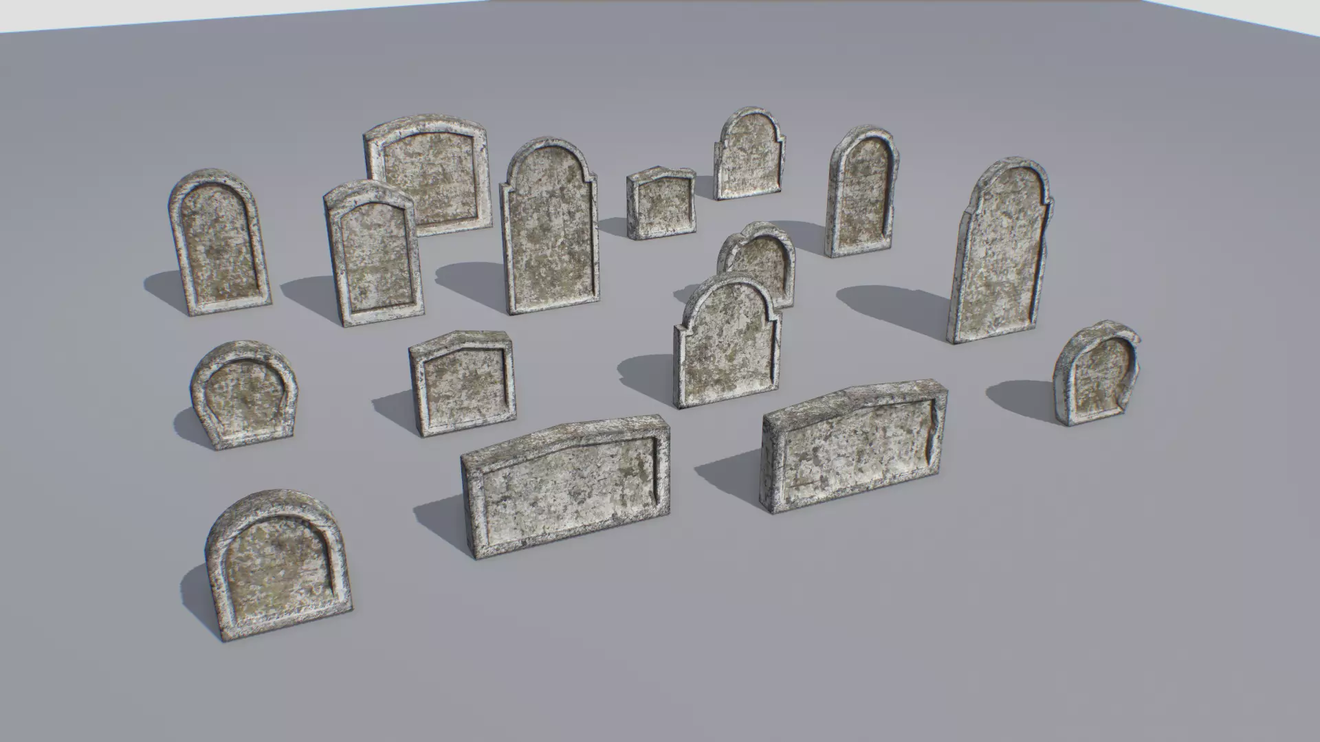 Gravestones pack 9 Low-poly 3D model_0