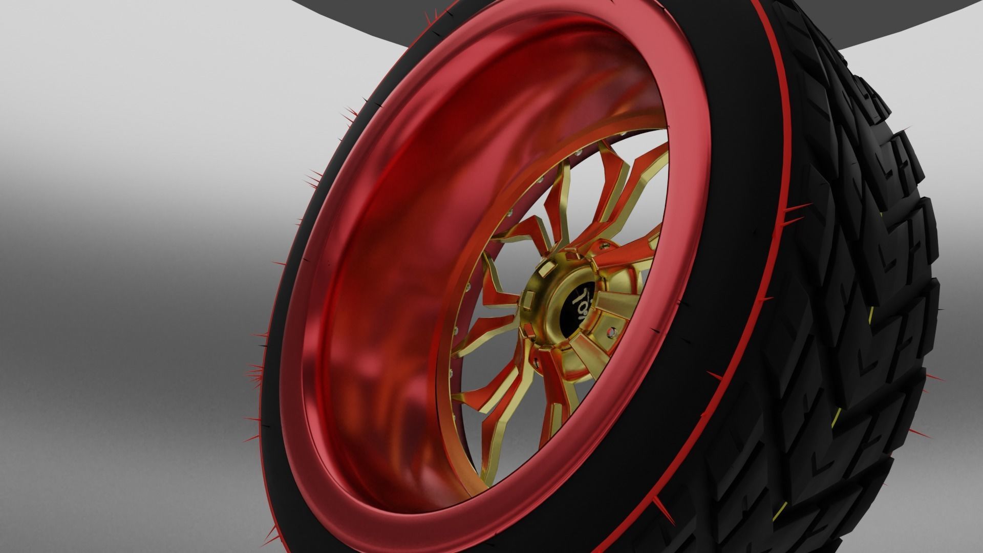 simple project for tire of the car 3D model_3