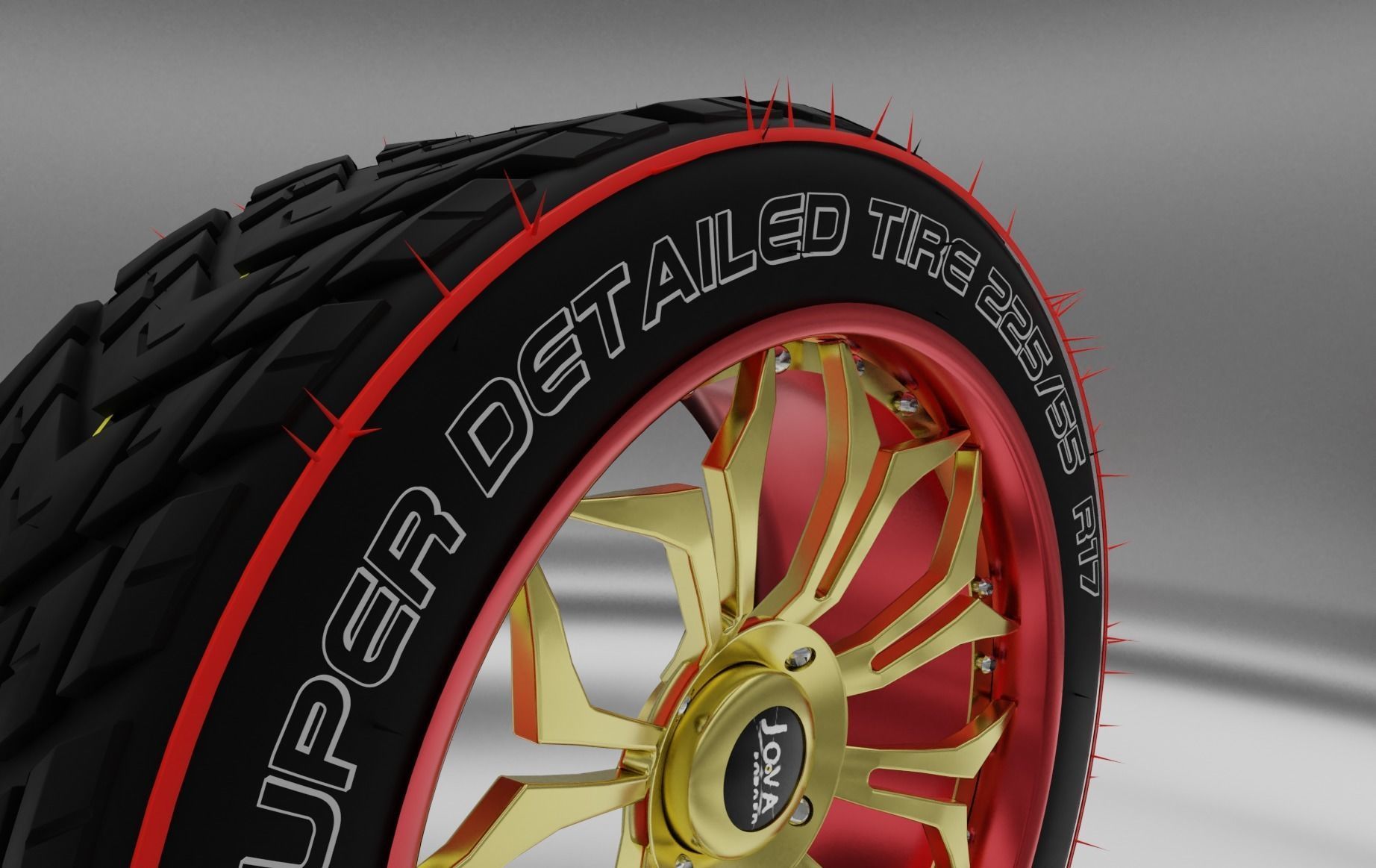 simple project for tire of the car 3D model_4