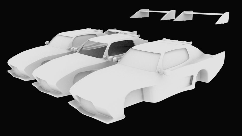 Chevrolet car with separated parts STL for 3D printing 3D print model_1