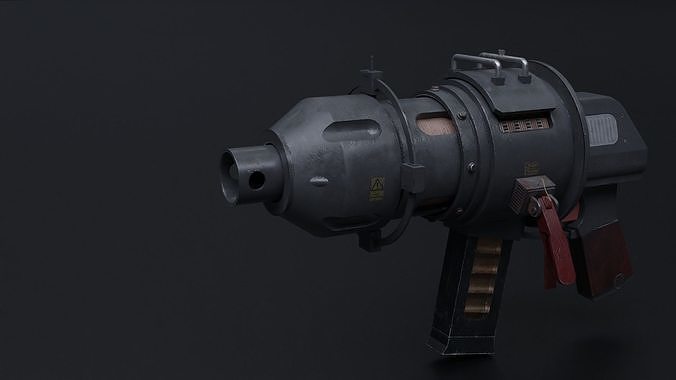 Post Apocalyptic Gauss Gun Low-Poly PBR Low-poly 3D model