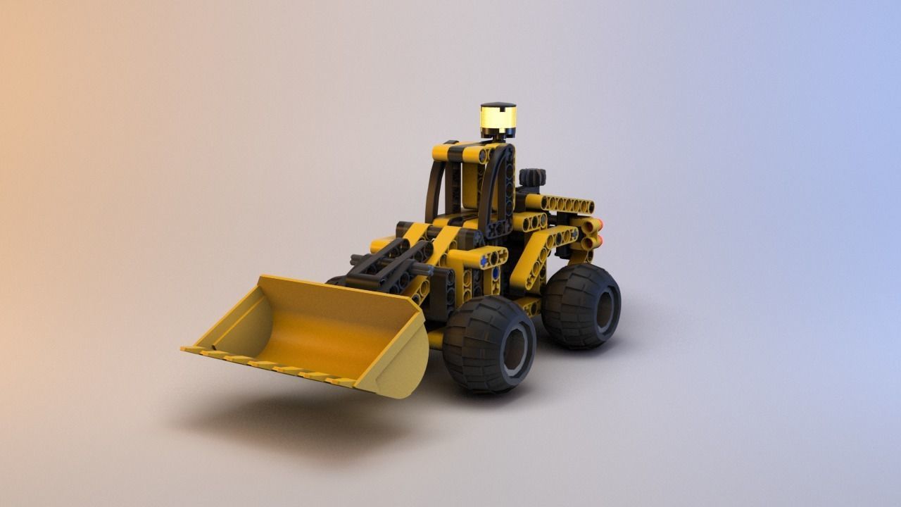 Lego Technic - Front End Loader - 8453 Low-poly 3D model_5
