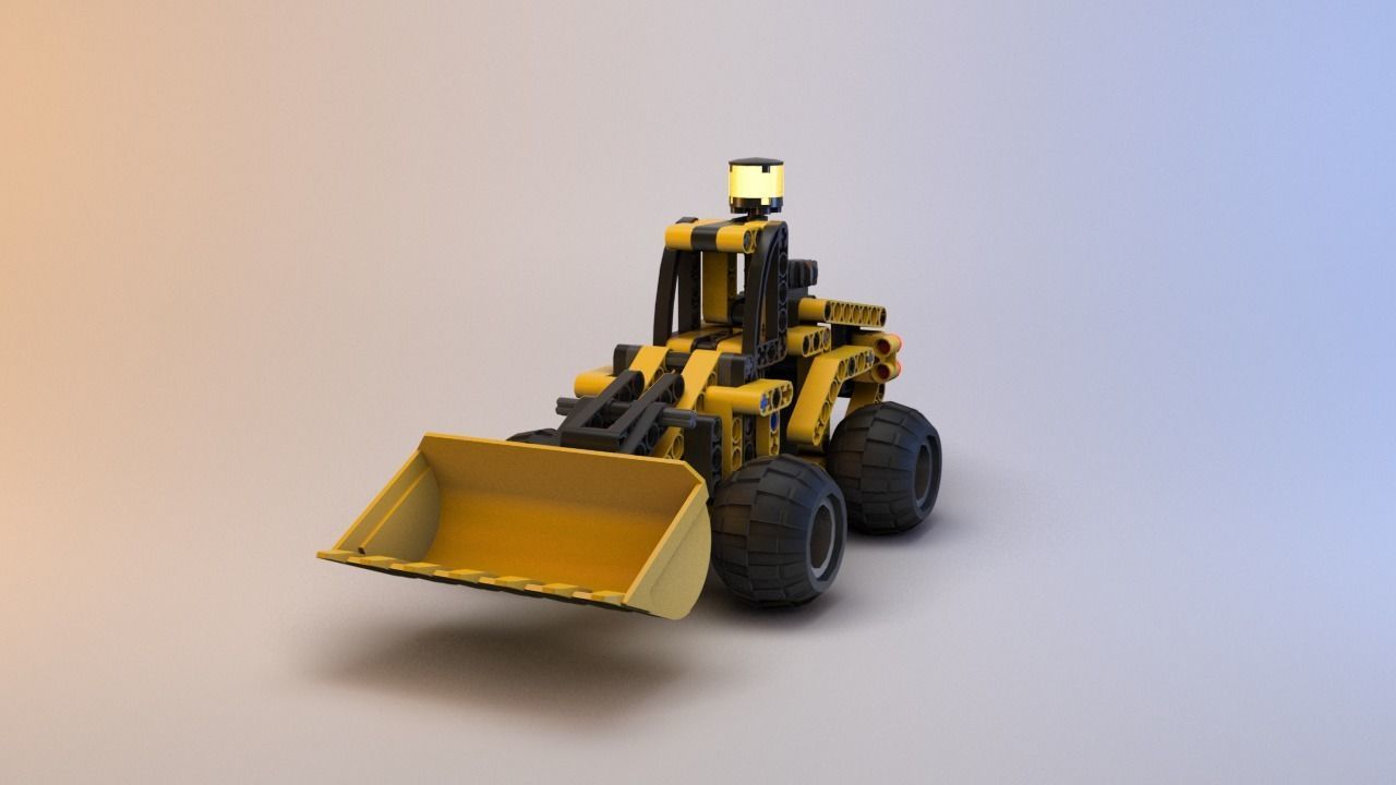 Lego Technic - Front End Loader - 8453 Low-poly 3D model_6