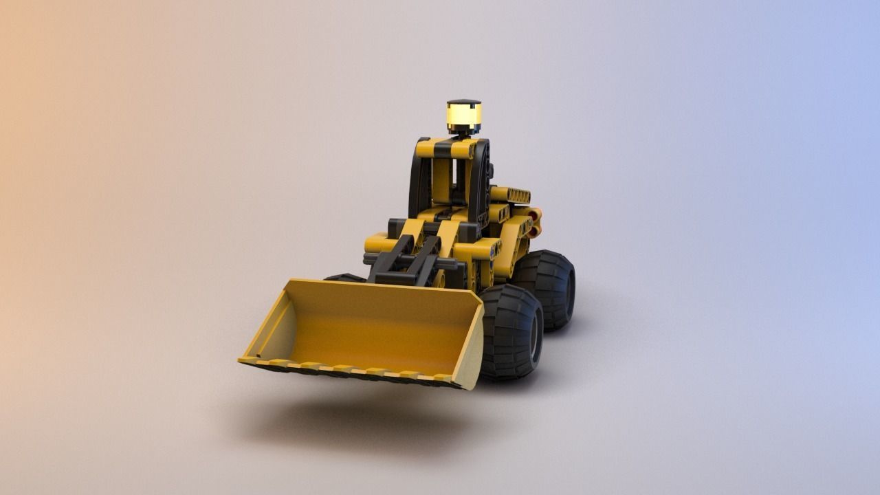Lego Technic - Front End Loader - 8453 Low-poly 3D model_7