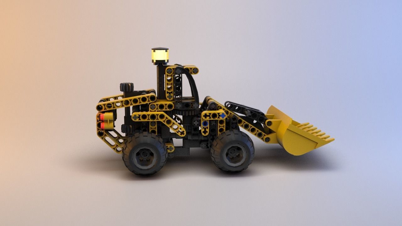 Lego Technic - Front End Loader - 8453 Low-poly 3D model_16