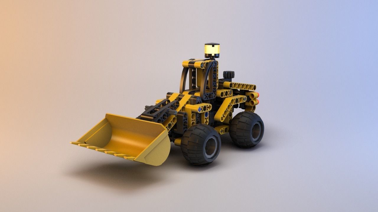 Lego Technic - Front End Loader - 8453 Low-poly 3D model_4