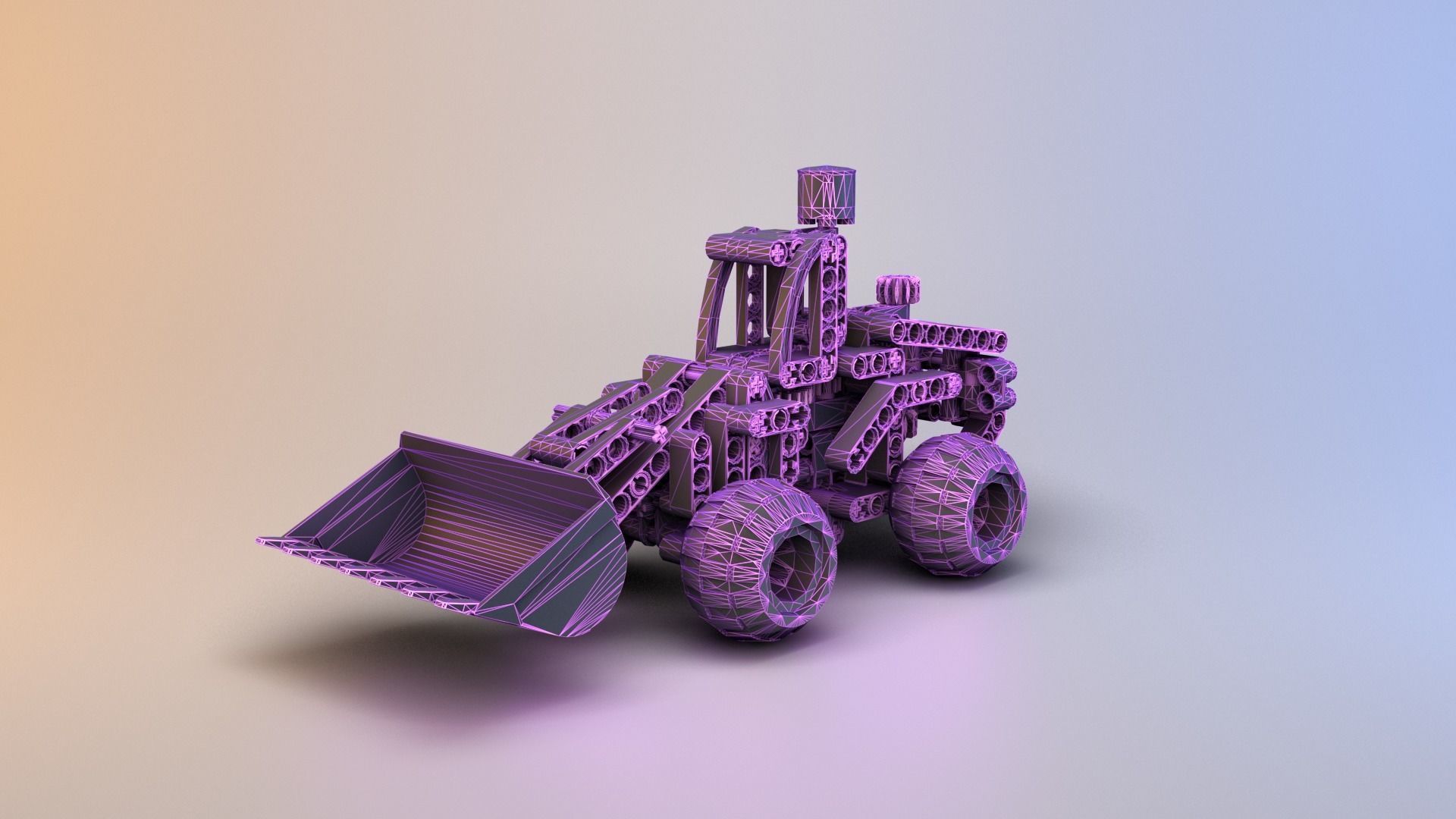 Lego Technic - Front End Loader - 8453 Low-poly 3D model_1