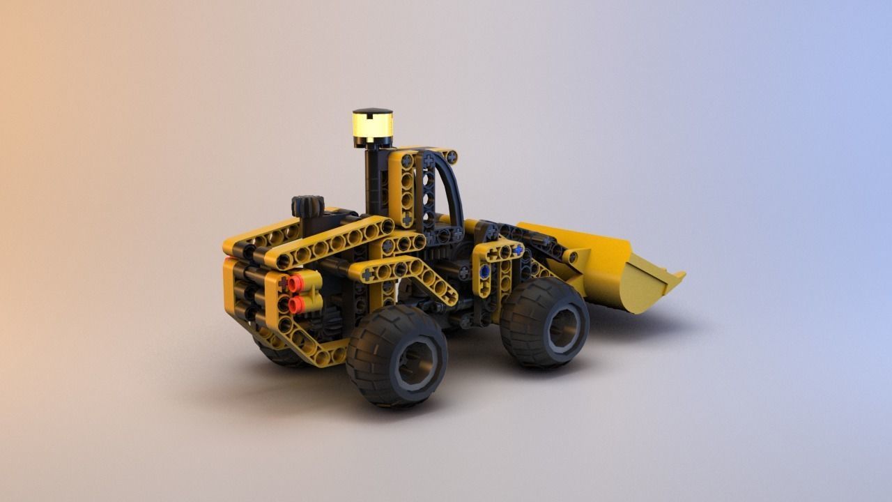 Lego Technic - Front End Loader - 8453 Low-poly 3D model_20