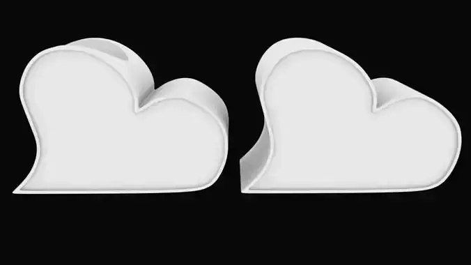 Heart for ornament with hole for flower stl for 3D printing