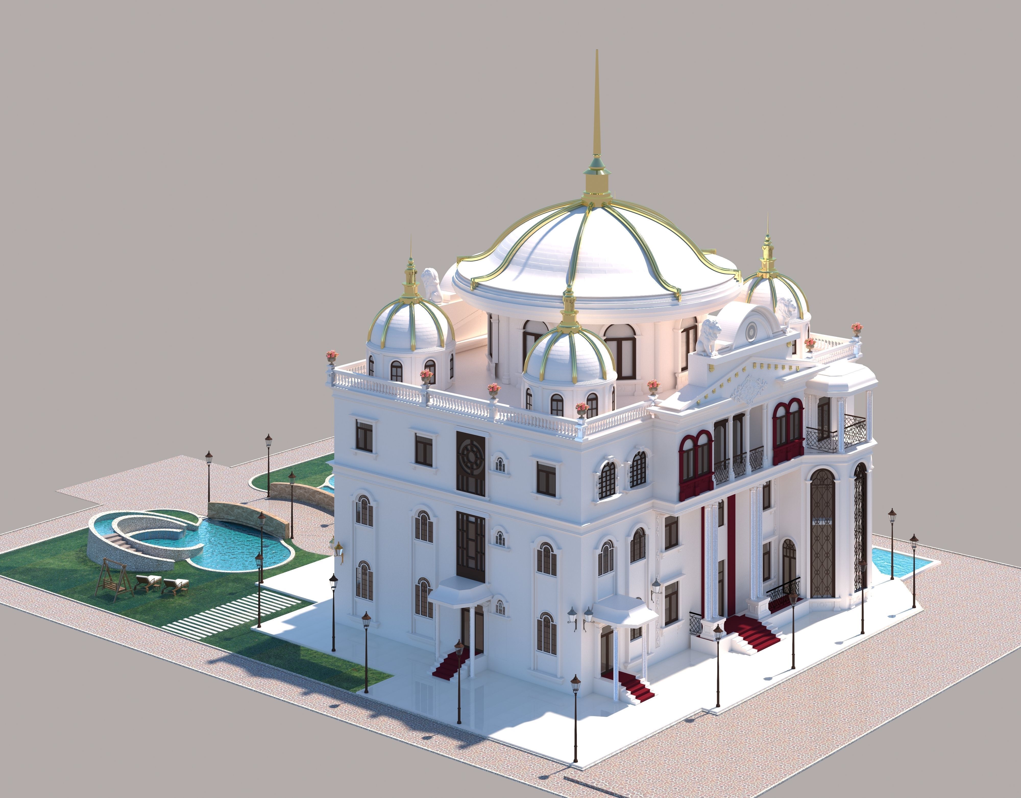 villa classic home 3D model_8