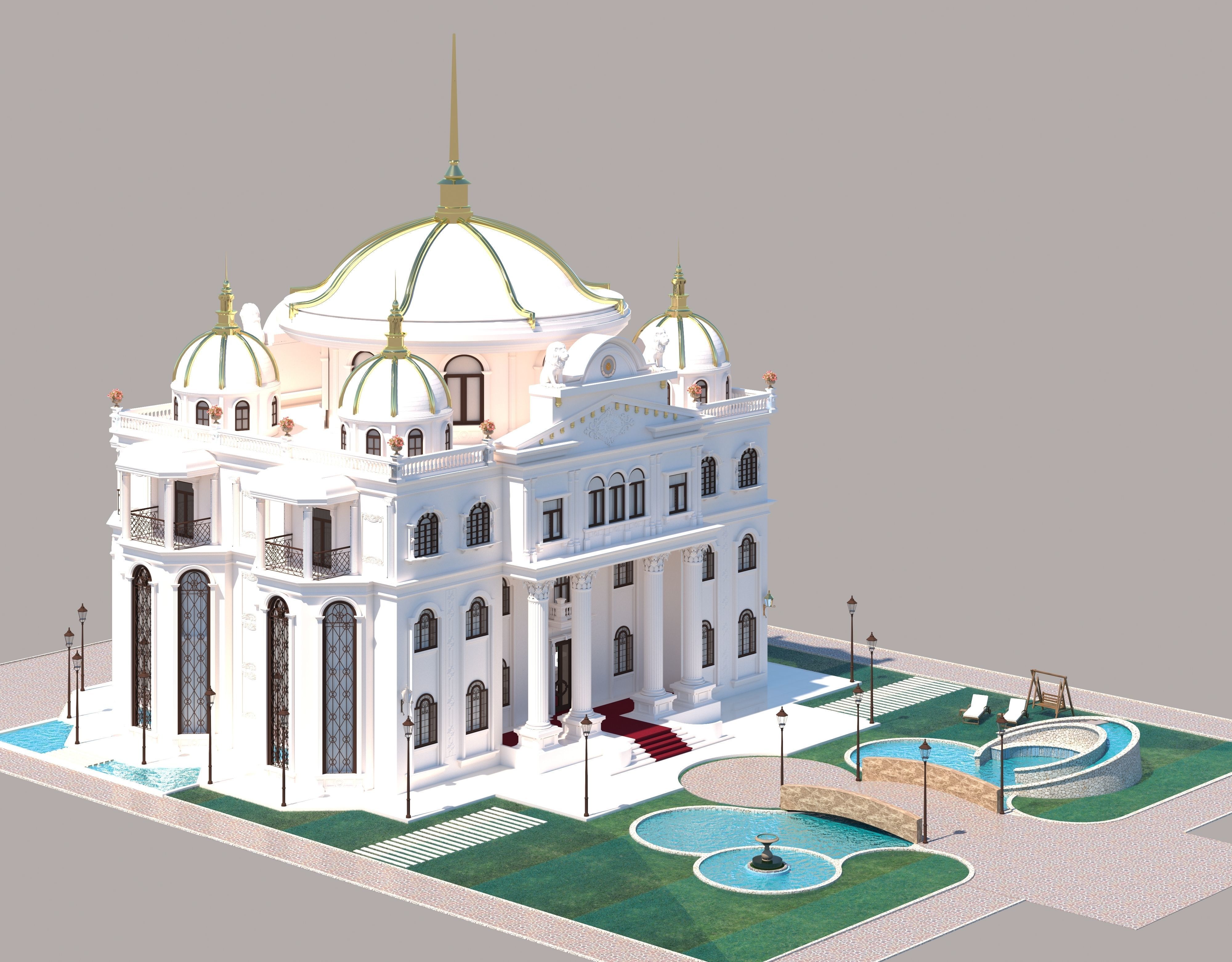 villa classic home 3D model_10