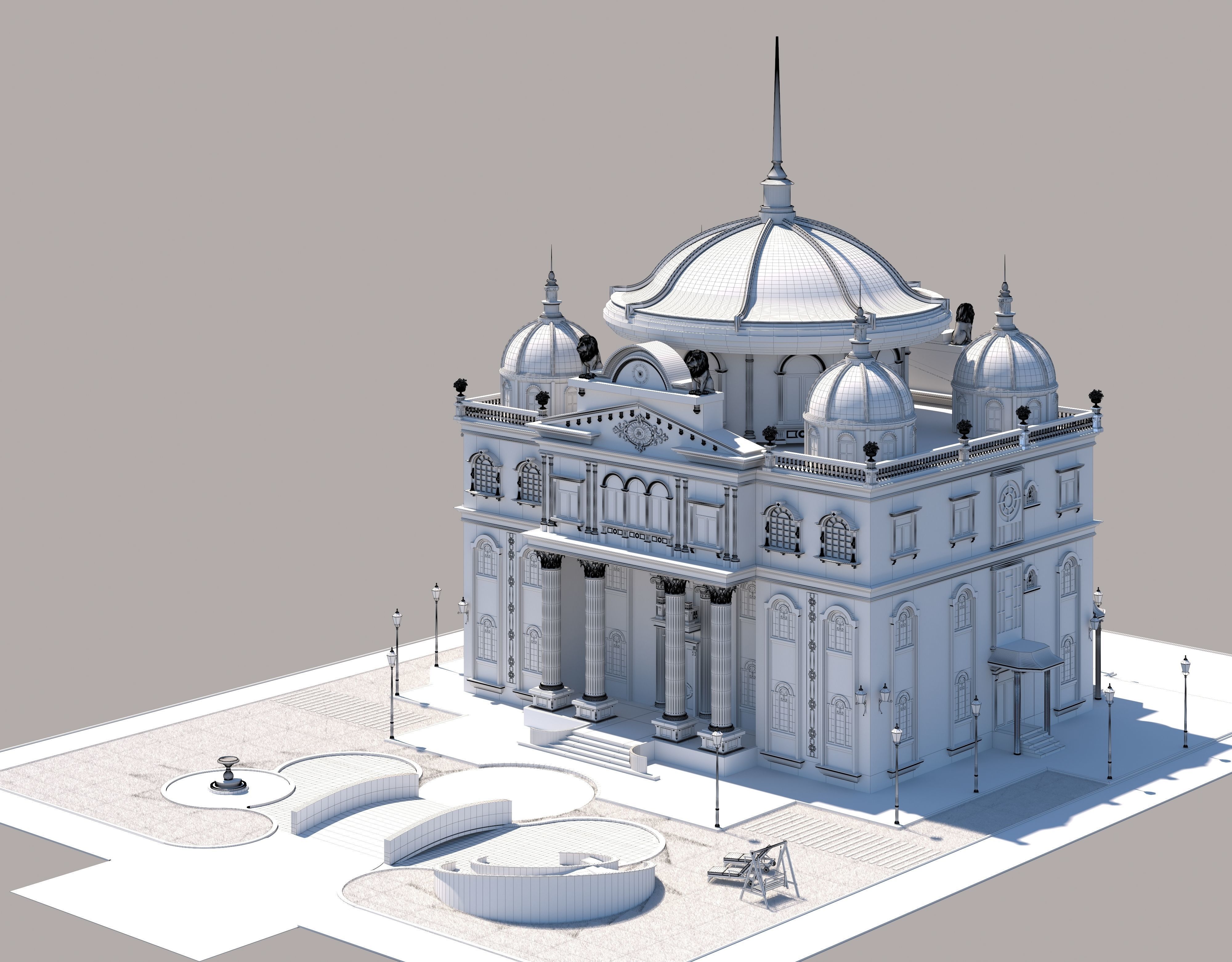 villa classic home 3D model_5