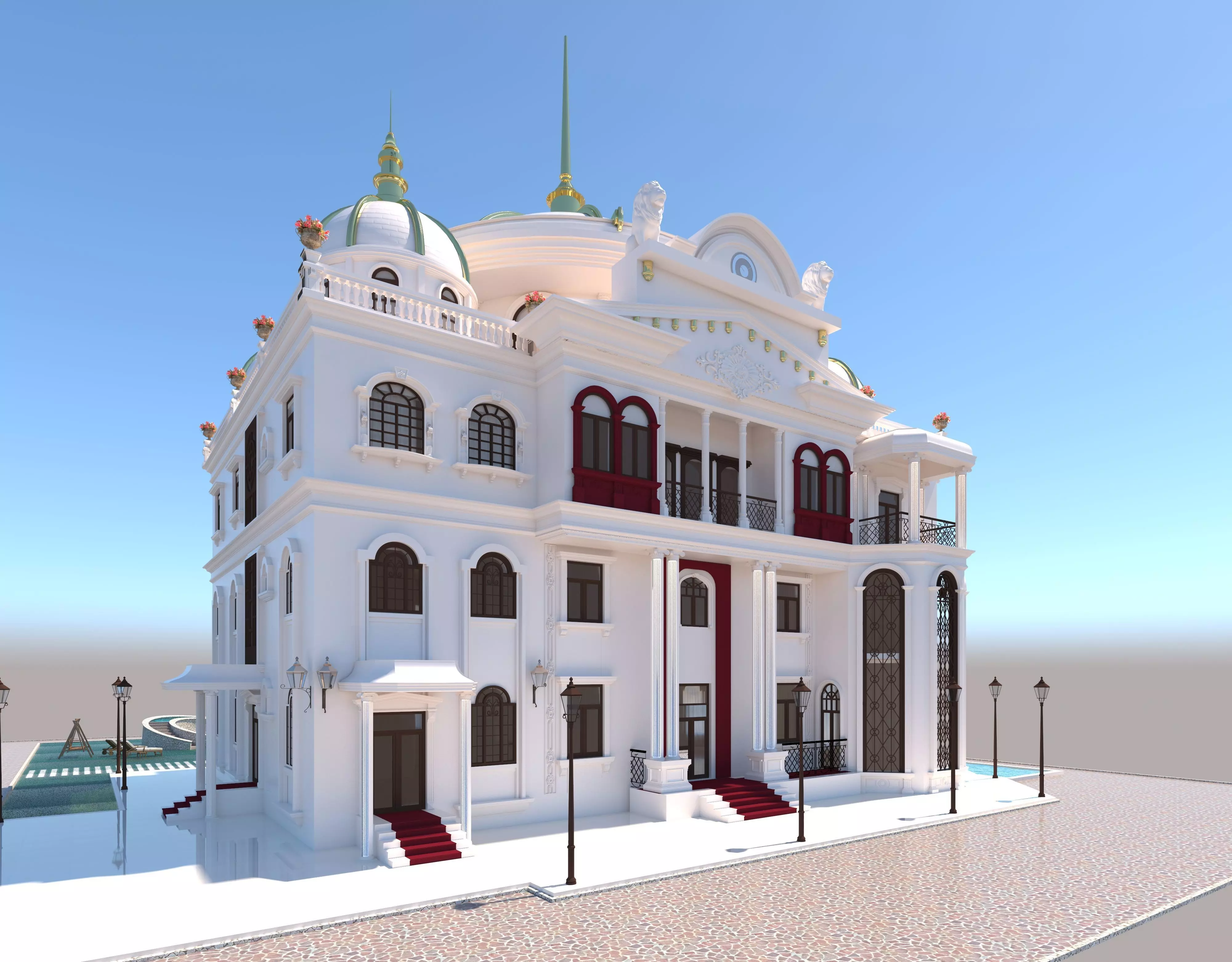 villa classic home 3D model_0
