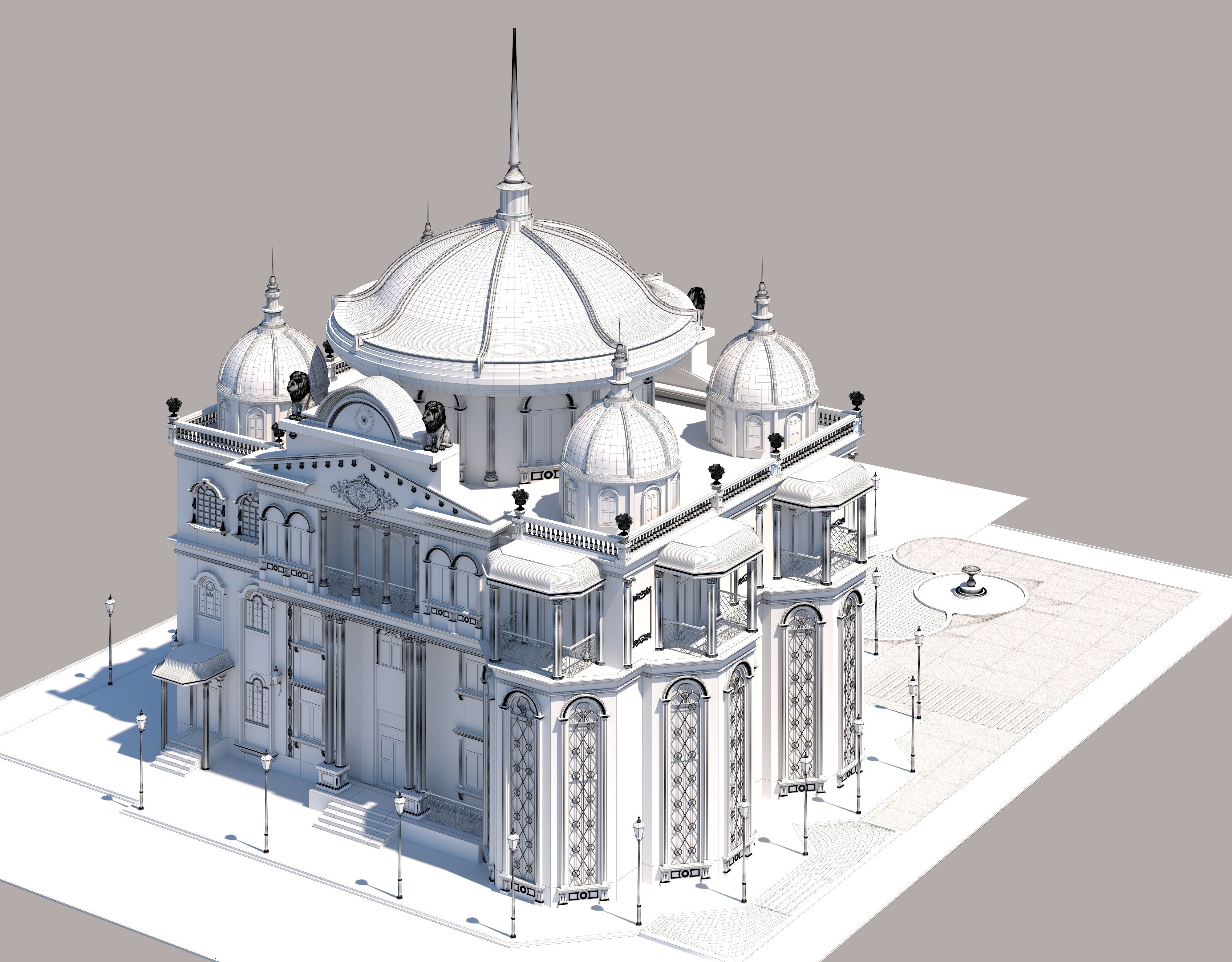 villa classic home 3D model_7