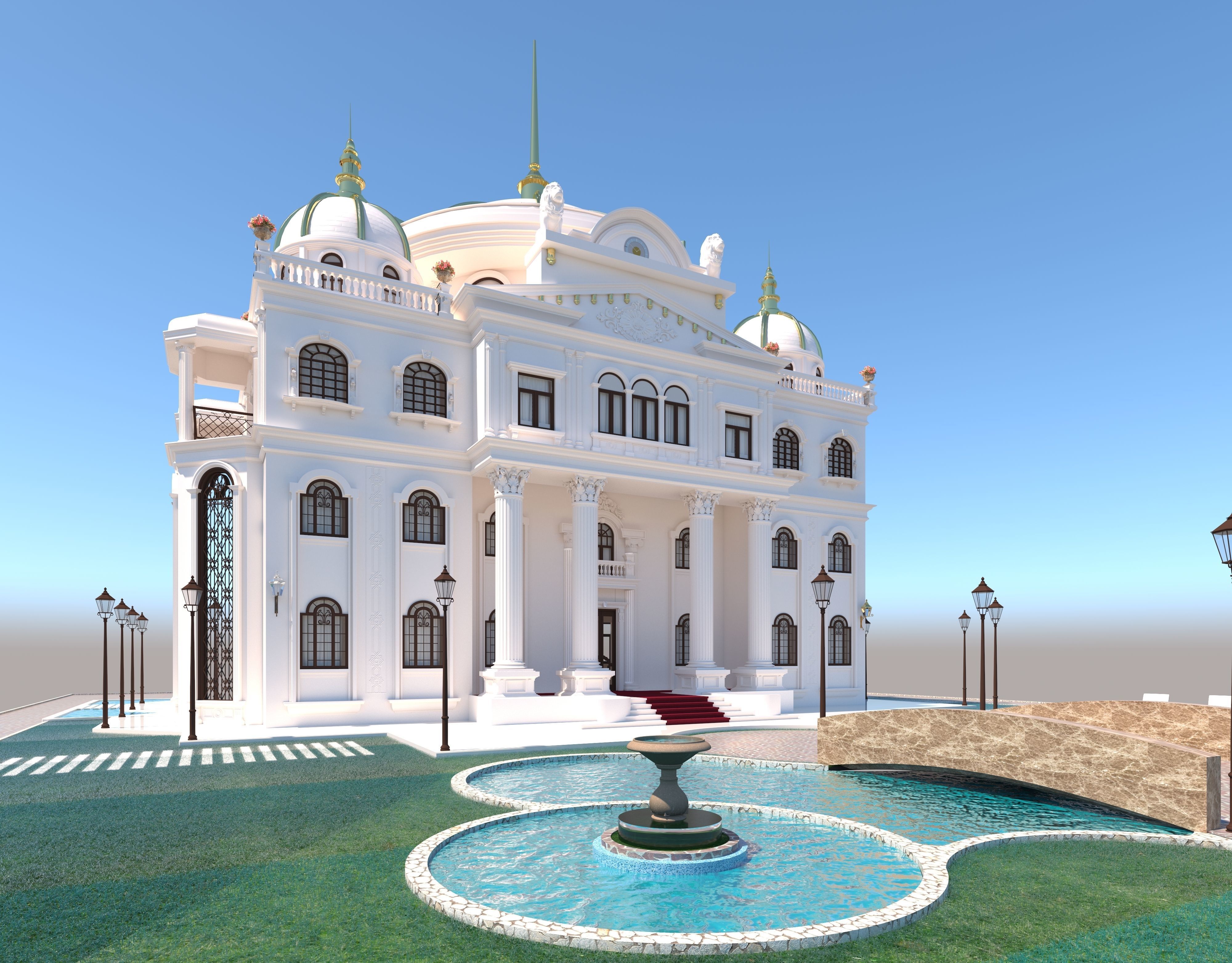 villa classic home 3D model_12