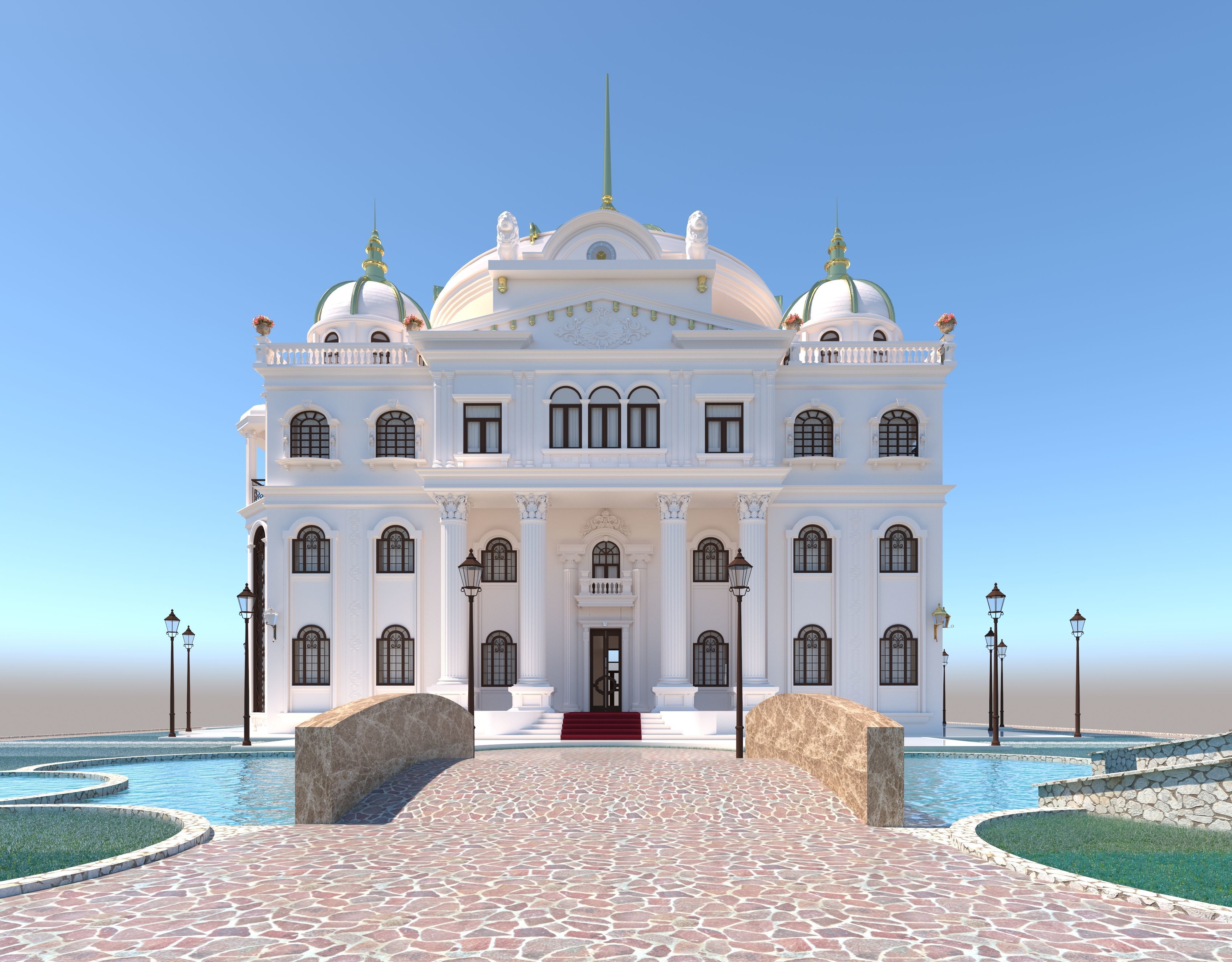 villa classic home 3D model_2