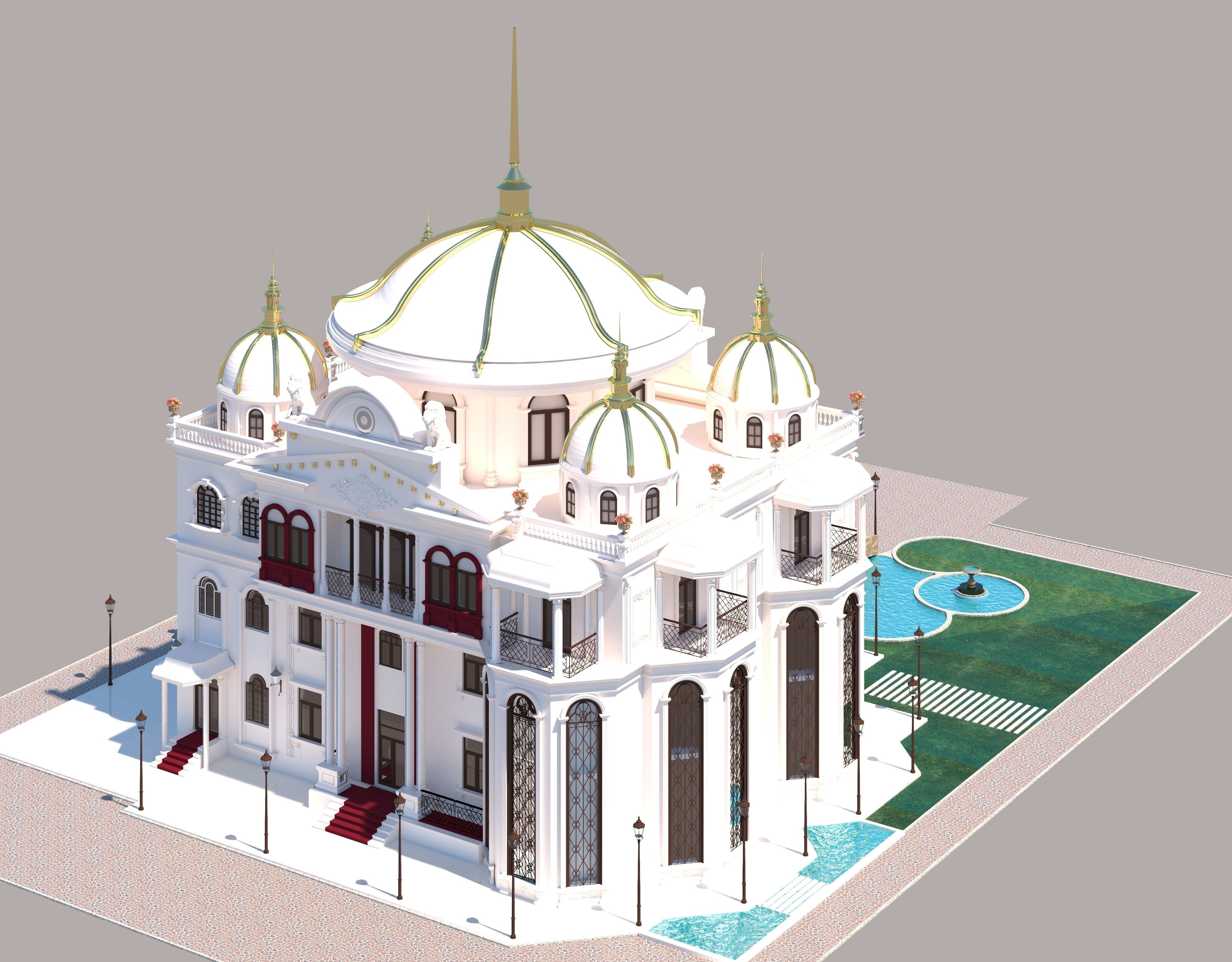 villa classic home 3D model_6