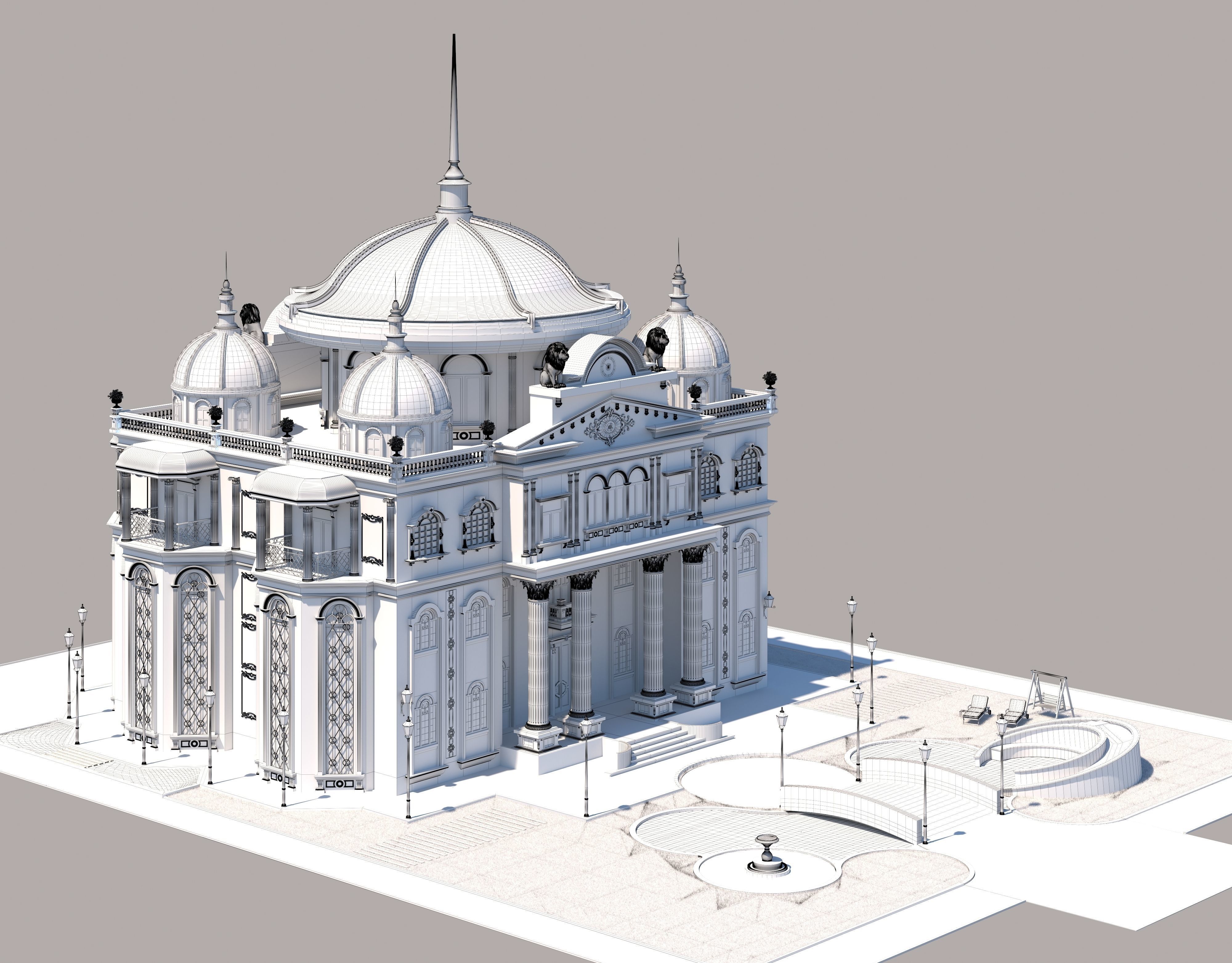 villa classic home 3D model_11