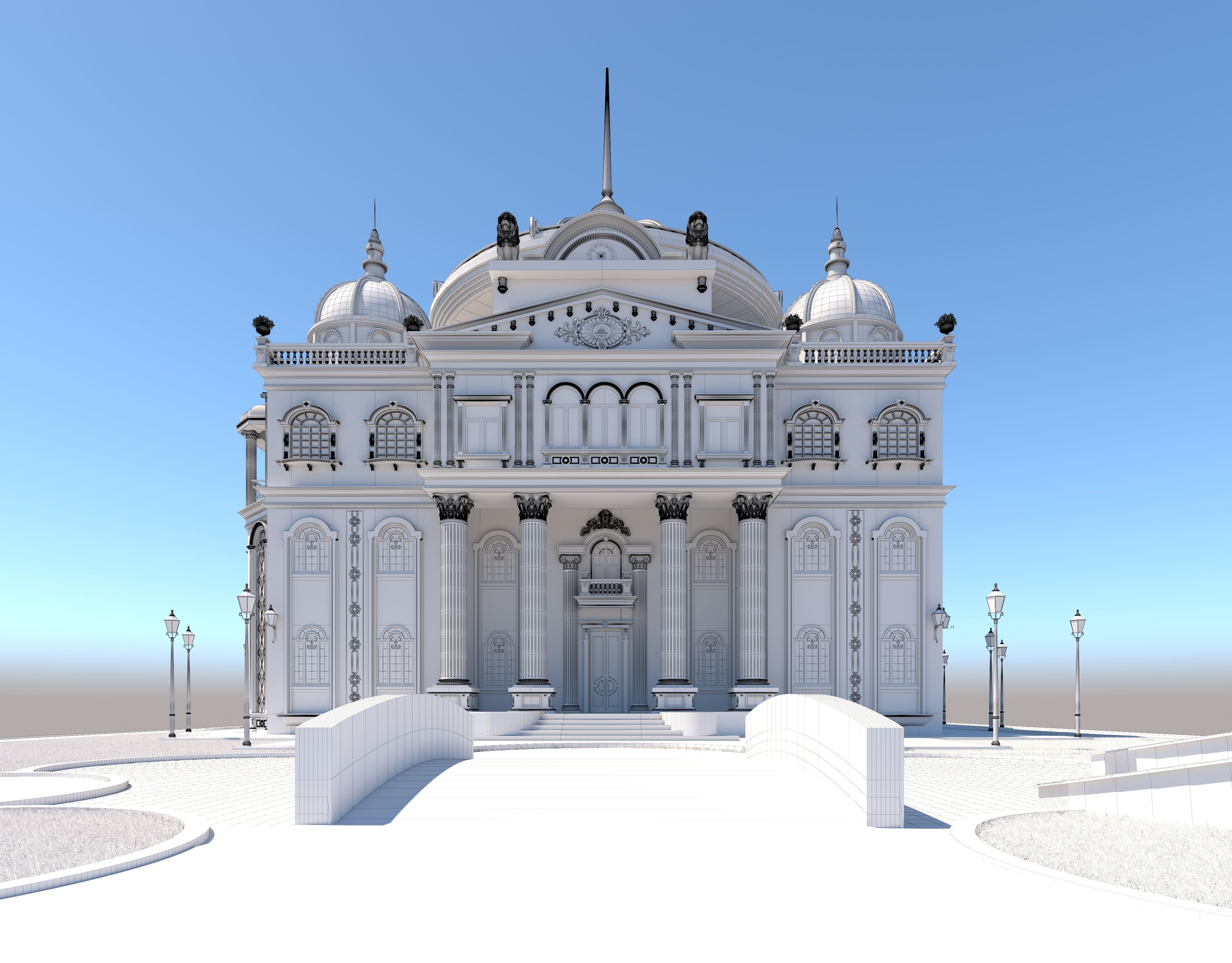 villa classic home 3D model_3