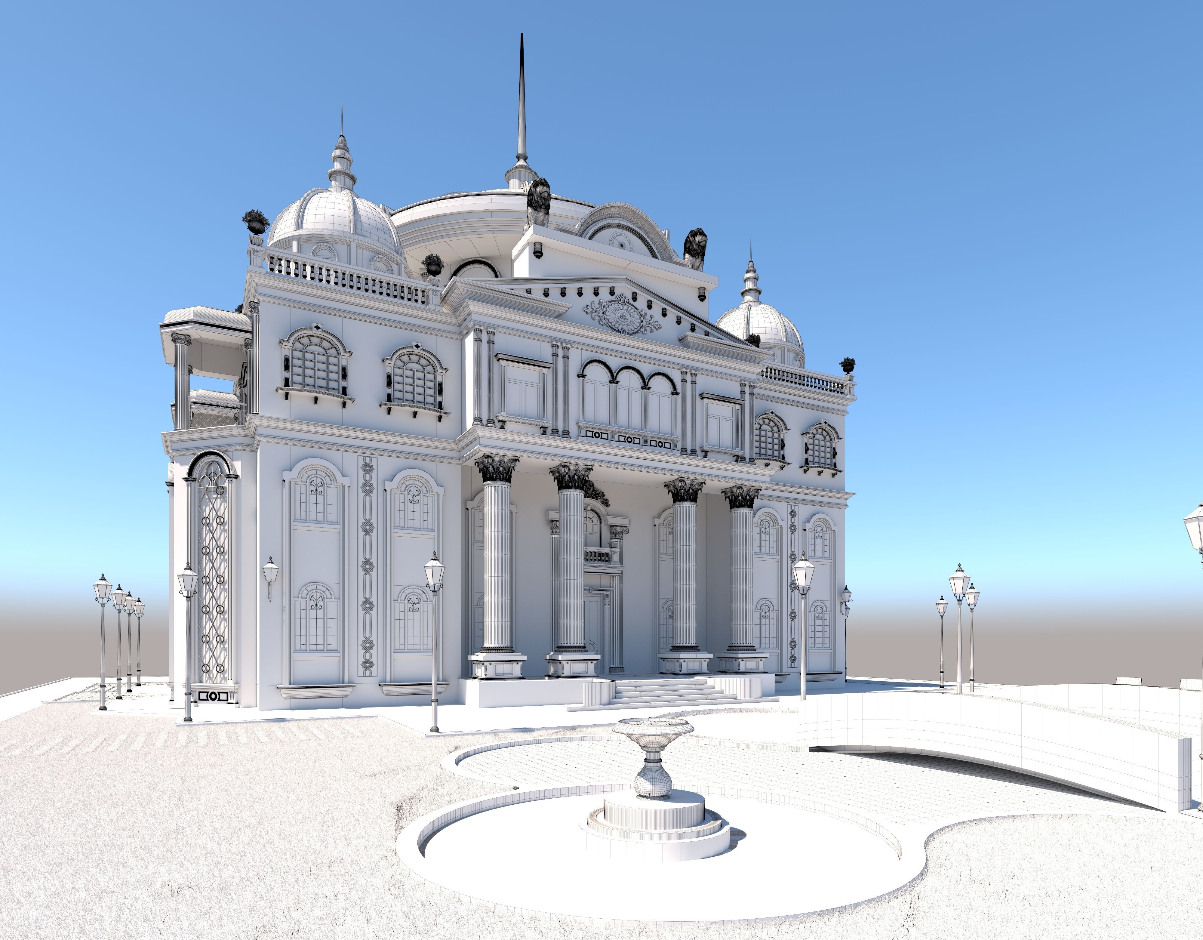 villa classic home 3D model_13