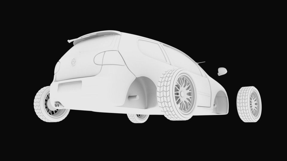 Golf car with separated parts stl for 3D printing 3D print model_1