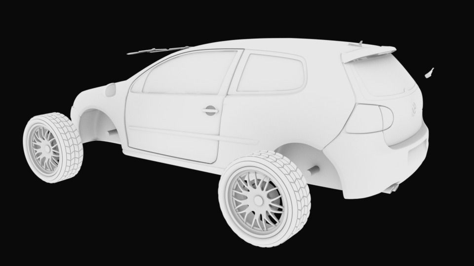 Golf car with separated parts stl for 3D printing 3D print model_8