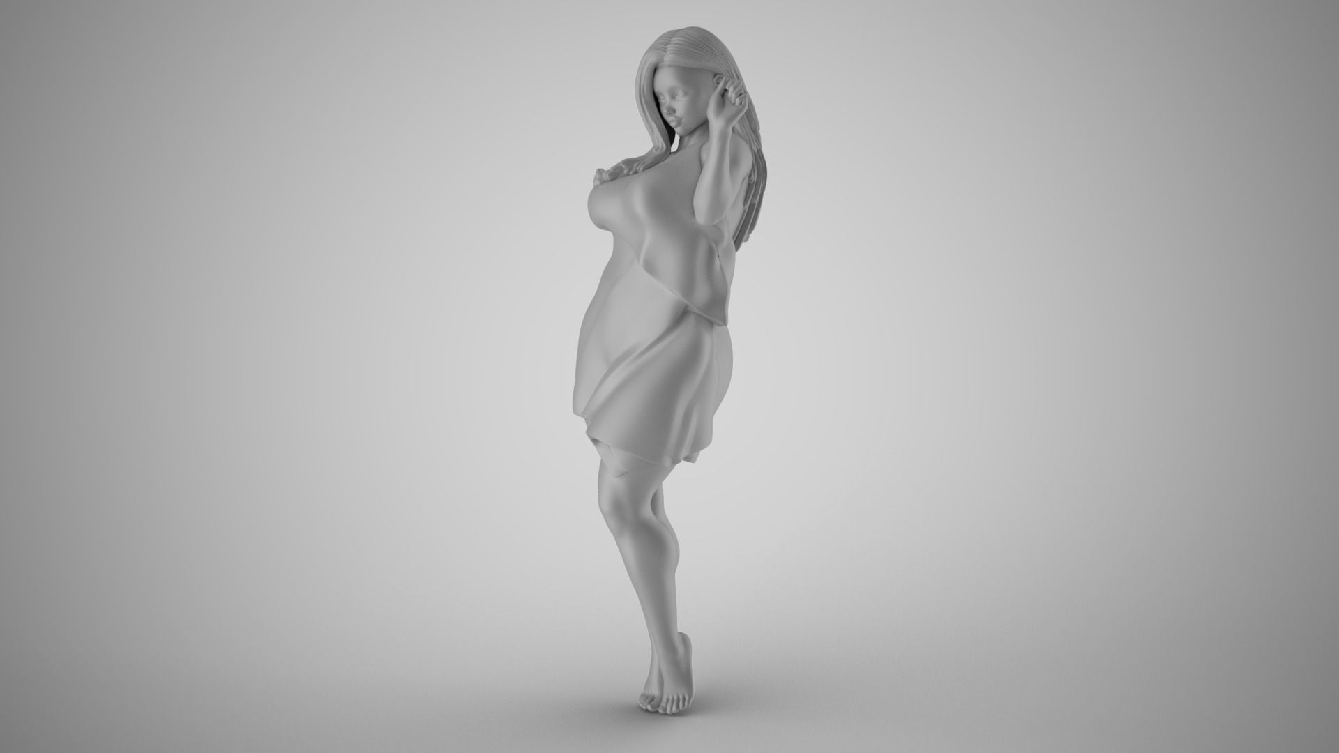Girl Having Fun 2 3D print model_3