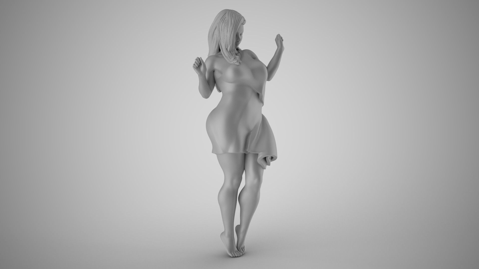 Girl Having Fun 2 3D print model_1