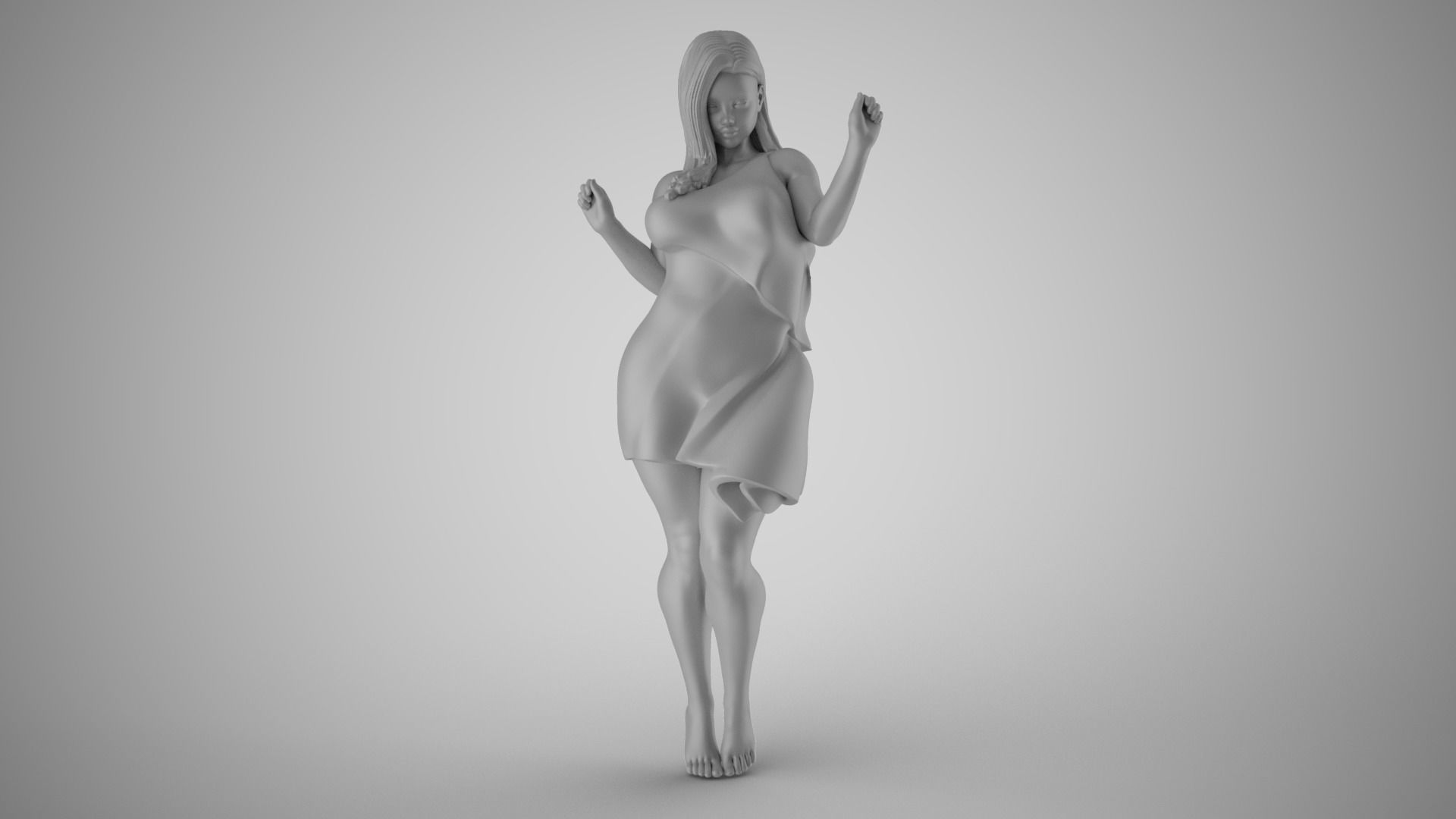 Girl Having Fun 2 3D print model_2