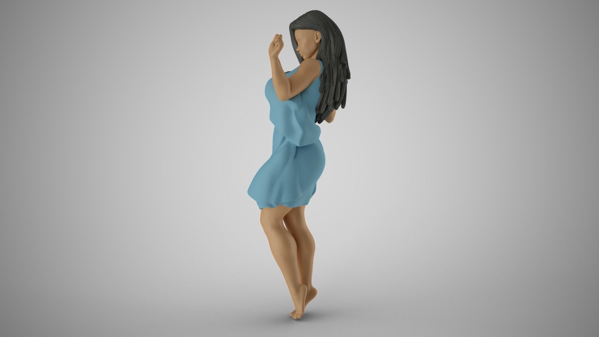 Girl Having Fun 2 3D print model_5