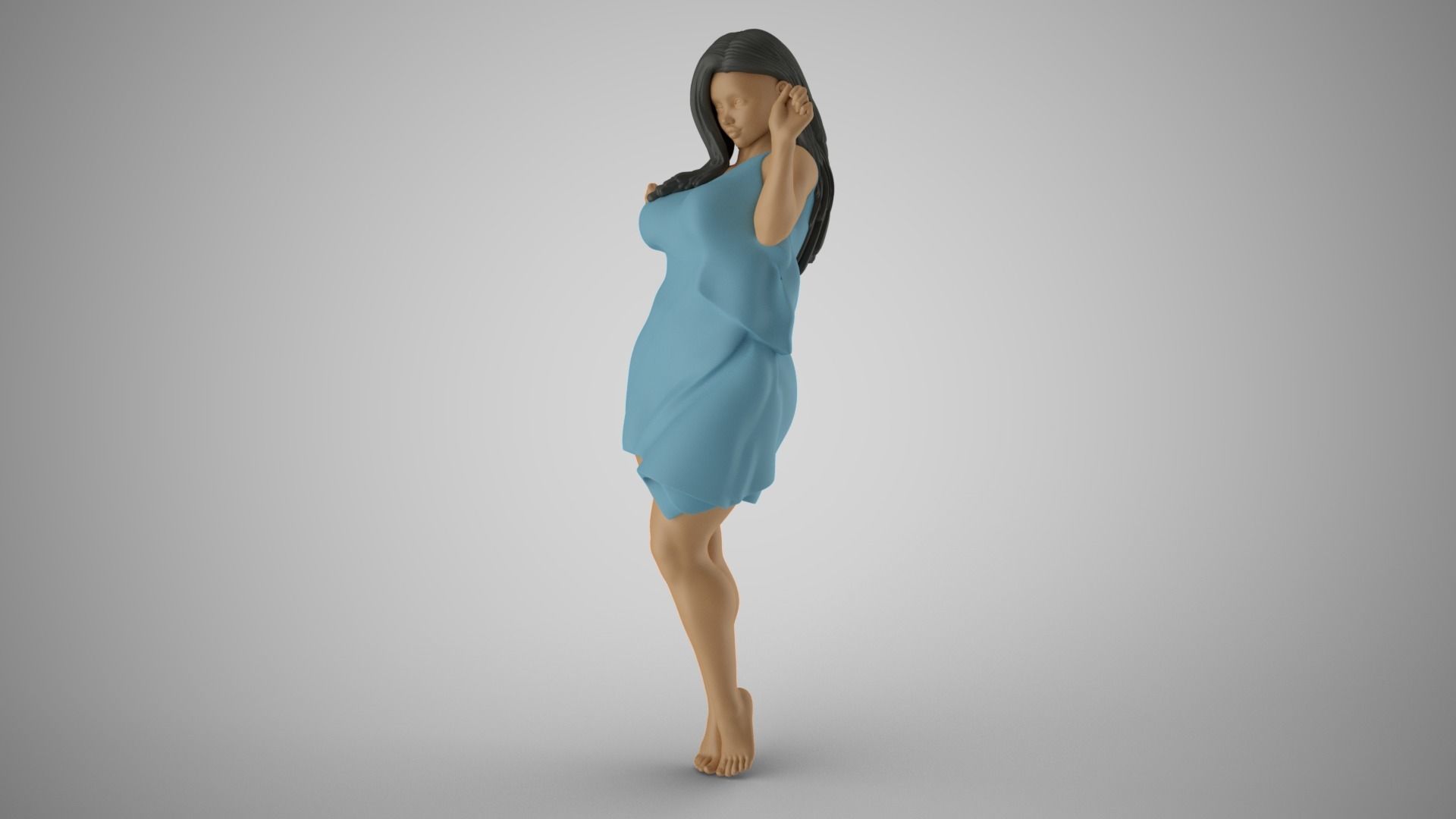 Girl Having Fun 2 3D print model_4